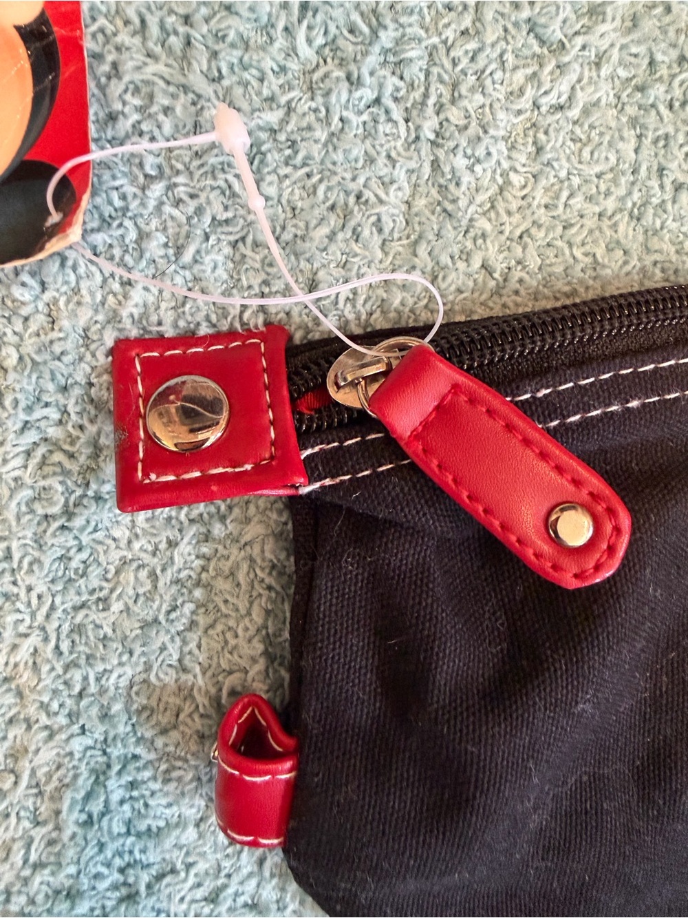Disney Black Mickey Mouse Sequin Cosmetic Bag with Red Accents - Picture 3 of 5